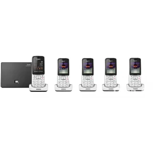 VoIP-радиотелефон Gigaset SL450A Quintetto (5 радиотрубок в комплекте) черно-серебристый