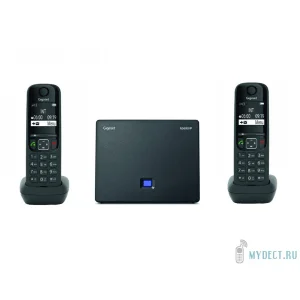 VoIP телефон Gigaset AS690IP DUO (2 радиотрубки в комплекте) черный