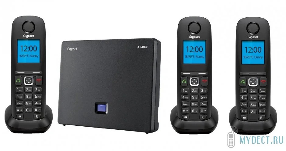 VOIP-радиоТЕЛЕФОН GIGASET A540 IP TRIO (3 радиоТРУБКИ в комплекте) черный
