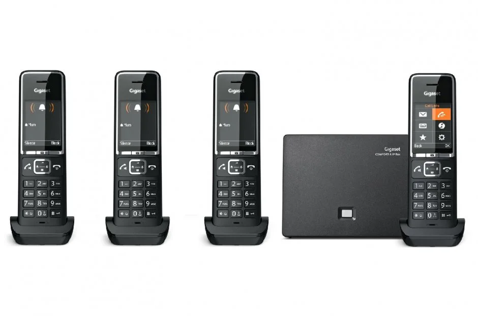 VOIP-РАДИОТЕЛЕФОН GIGASET COMFORT 550A IP FLEX BLACK-CHROME (S30852-H3031-S304) QUATTRO (4 РАДИОТРУБКИ В КОМПЛЕКТЕ)