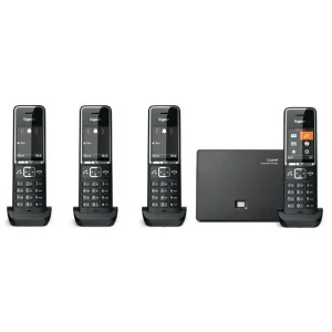 VOIP-РАДИОТЕЛЕФОН GIGASET COMFORT 550A IP FLEX BLACK-CHROME (S30852-H3031-S304) QUATTRO (4 РАДИОТРУБКИ В КОМПЛЕКТЕ)
