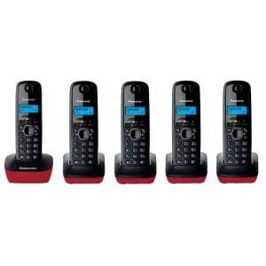 РАДИОТЕЛЕФОН PANASONIC KX-TG1615RUR PRO (5 РАДИОТРУБОК В КОМПЛЕКТЕ) ЧЕРНО-КРАСНЫЙ