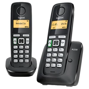 Радиотелефон Siemens Gigaset A220 DUO (2 радиотрубки в комплекте) black черный