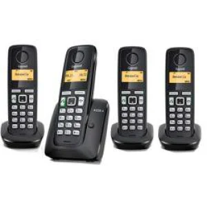 Радиотелефон с автоответчиком Siemens Gigaset A220A Quattro (4 радиотрубки в комплекте) black черный