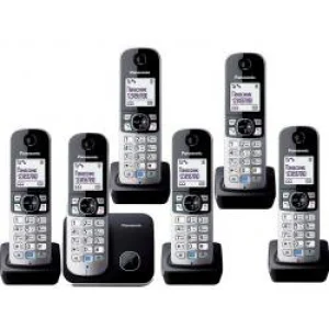Радиотелефон с АОН Panasonic KX-TG6816RU PRO черный/серебристый (6 радиотрубок в комплекте)