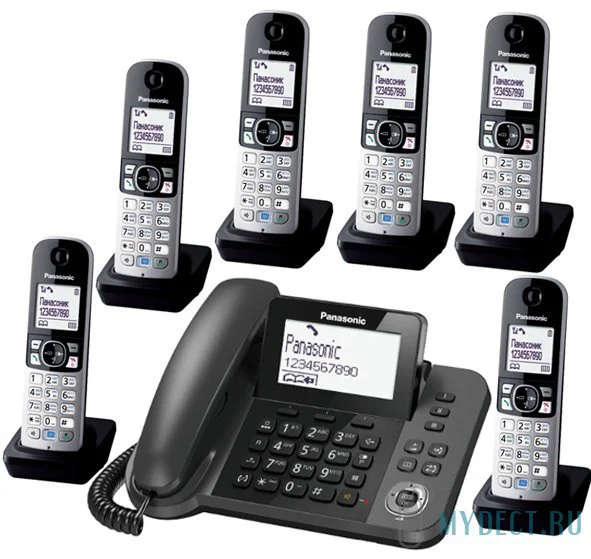 Радиотелефон с шестью трубками Panasonic KX-TGF3206 (6 радиотрубок в комплекте)